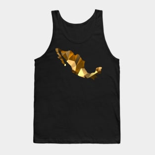 Mexico map metallic gold origami modern mexican style clothing Tank Top